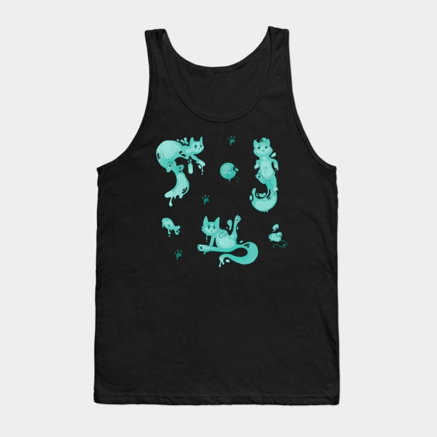 Space Cats - Blue Slime Alien Tank Top by Phoenix-InBlue